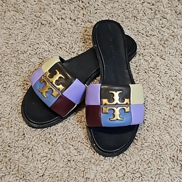 Tory‎ Burch Everly Anatomic Slide Sandal - Leather - Multi Color - Picture 1 of 6